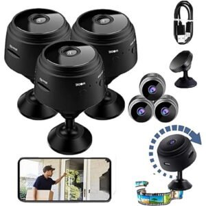 CCMAOLU | Mini WiFi Security Camera 3-Pack HD 1080P