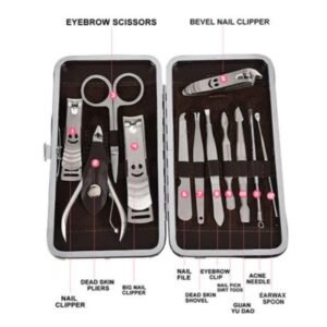 Nail Clipper Grooming Set | White Plaid Case - additional image