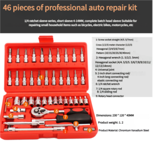 Socket Wrench Set | Chrome Vanadium Ratchet - additional image