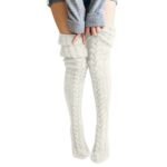 White| Warm Knitted Knee High and Thigh High Socks