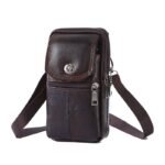 Genuine Leather Men Waist Phone Bag