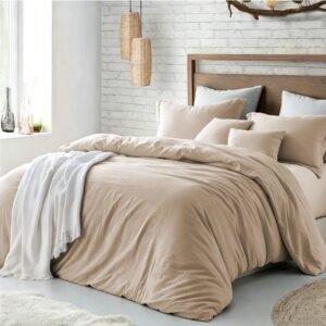 Soft Microfiber Duvet Cover Set | Camel Beige |Super King