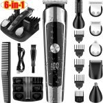 Waterproof Electric Shaver Men'S Hair Trimmer Multifunctional Hair Clipper Nose - Black - Size L - additional image