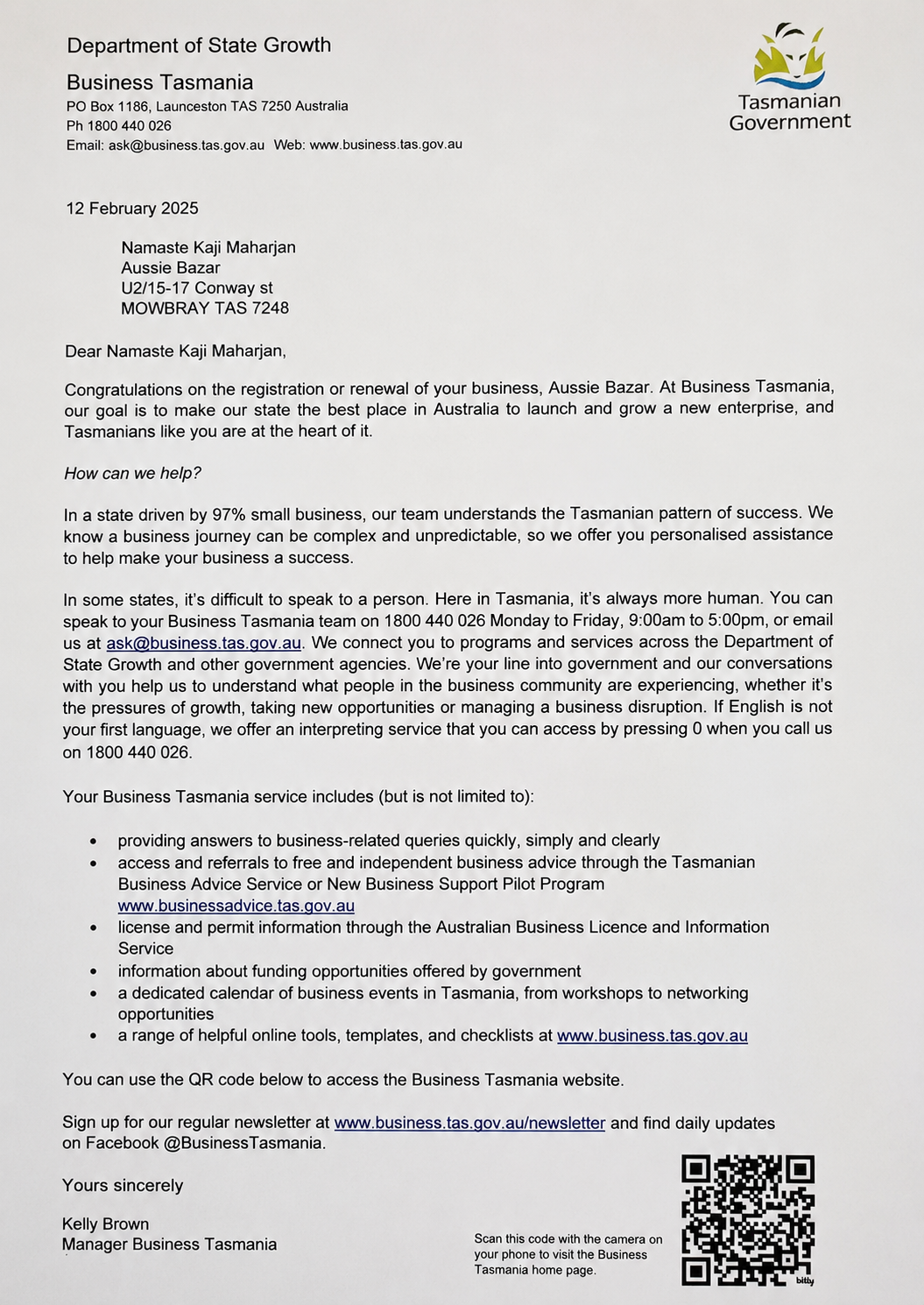 Aussie Bazar business registration certificate