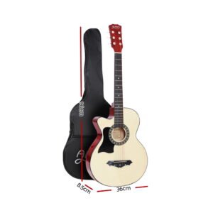Alpha 38 Inch Left Handed Acoustic Guitar - Natural - image 1