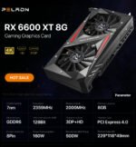 Peladn AMD Radeon RX 6600 XT 8GB graphics card rear view