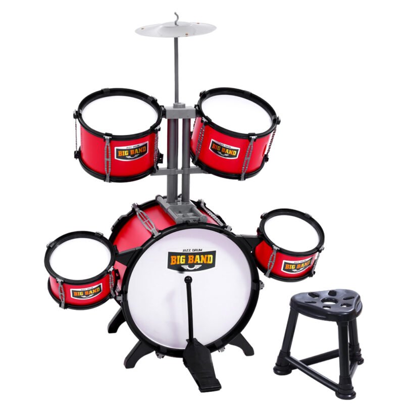 Keezi Kids 7 Piece Drum Set - Red - image 1