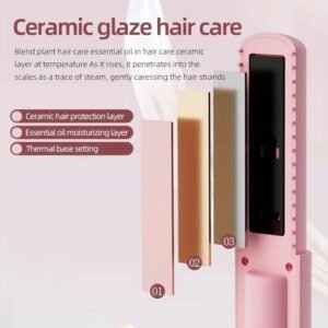 Mini Cordless Straightening Comb - Grey - View 2