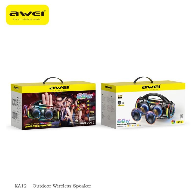 AWEI KA12 60W Outdoor Bluetooth Speaker - Black - View 2