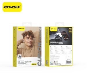 AWEI TZ50 Open-Ear Earbuds with LED Display - Black - View 2