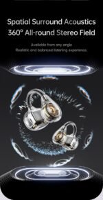 AWEI TZ50 Open-Ear Earbuds with LED Display - Black - View 6