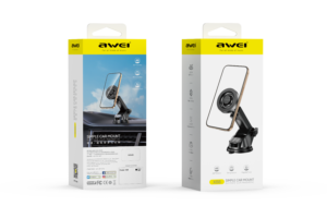 AWEI X88 Suction Cup Car Phone Mount - Black - View 2