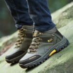 Waterproof High Top Hiking Shoes - Khaki 41 - image 2