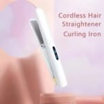 Cordless mini hair straightener and curler white view 3