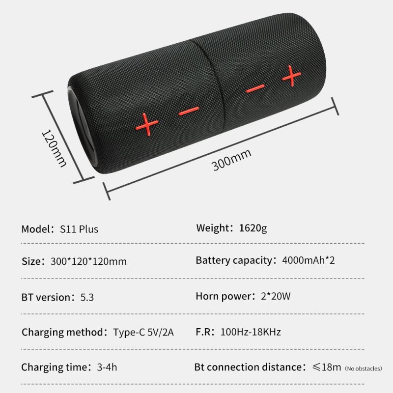 2-in-1 split 40W Bluetooth speaker separated stereo view