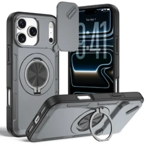 Magnetic Sliding Lens Case For iPhone 17 Pro Max | Grey Color