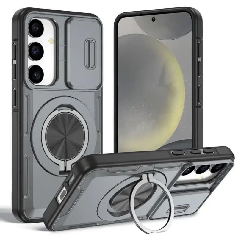 Magnetic Sliding Lens Case For Samsung S24 | Grey Color