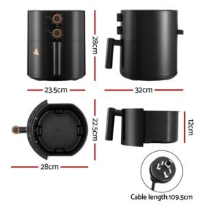 Devanti 4L Air Fryer Knob Control 1500W – product image 1
