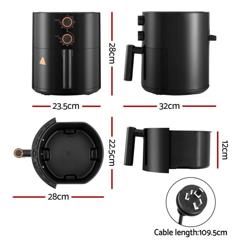 Devanti 4L Air Fryer Knob Control 1500W – product image 1