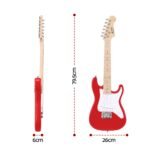 Alpha 30 Inch Junior Electric Guitar Beginner Set with 3W Mini Amp Carry Bag and Accessories Red - Image 3