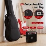 Alpha 30 Inch Junior Electric Guitar Beginner Set with 3W Mini Amp Carry Bag and Accessories Red - Image 6