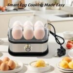 Silver electric egg cooker for home kitchen – product gallery image 1