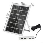 6W 5V solar panel USB charger with four USB ports and aluminium frame – product gallery image 3