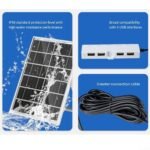 6W 5V solar panel USB charger with four USB ports and aluminium frame – product gallery image 4