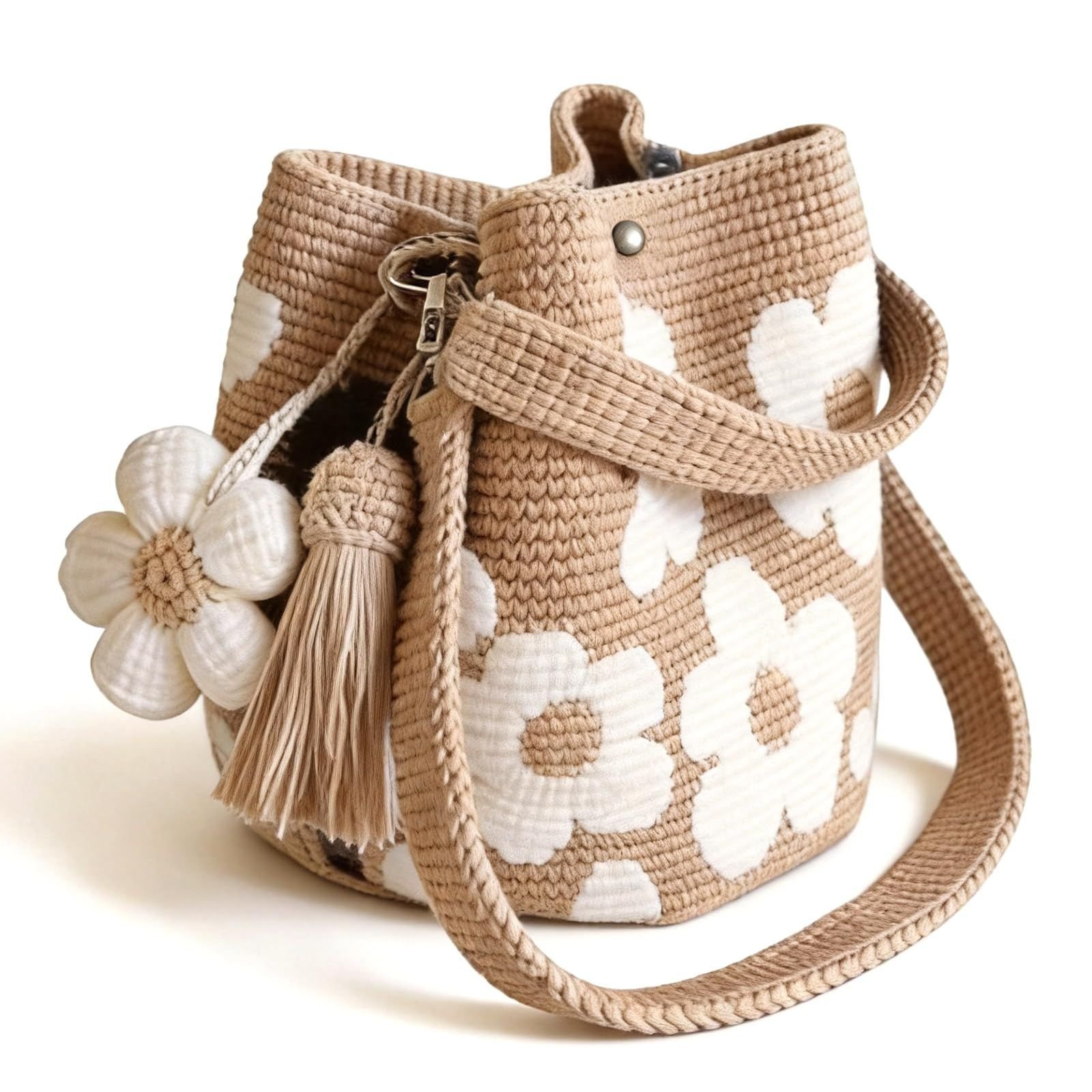 V1107-CS-MZJSDHHY25-00.jpg White handmade-style crochet flower tote bag for women – main product image