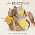 White handmade-style crochet flower tote bag for women – product gallery image 6