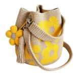 White handmade-style crochet flower tote bag for women – product gallery image 7