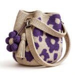 White handmade-style crochet flower tote bag for women – product gallery image 9