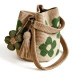 White handmade-style crochet flower tote bag for women – product gallery image 10
