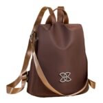 Anti-Theft Large Capacity Backpack for Women, Lightweight Crossbody Shoulder Bag with Adjustable Strap, Multi-Purpose Rucksack for School Work Travel(Beige) - Image 8
