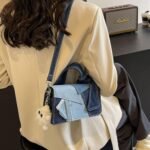 Denim Purse for Women Patchwork Shoulder Bag Jean Handbag Denim Crossbody Bags Top Handle Purse with Adjustable Strap(Blue) - Image 2