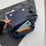 Denim Purse for Women Patchwork Shoulder Bag Jean Handbag Denim Crossbody Bags Top Handle Purse with Adjustable Strap(Blue) - Image 3