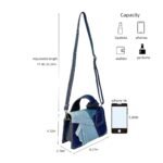 Denim Purse for Women Patchwork Shoulder Bag Jean Handbag Denim Crossbody Bags Top Handle Purse with Adjustable Strap(Blue) - Image 4