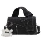 Denim Purse for Women Patchwork Shoulder Bag Jean Handbag Denim Crossbody Bags Top Handle Purse with Adjustable Strap(Blue) - Image 10