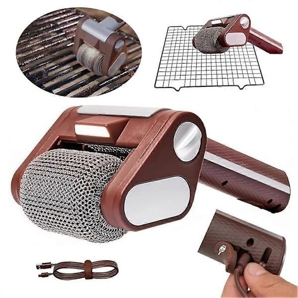 Cordless rotating electric BBQ grill brush cleaner — additional product view 2