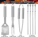 20-piece stainless steel BBQ tool set with aluminium case — additional product view 2
