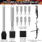 20-piece stainless steel BBQ tool set with aluminium case — additional product view 3