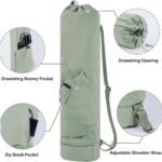 Black yoga mat bag with wet pocket and adjustable shoulder strap – product gallery image 2
