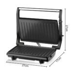 Versatile electric grill and panini press in silver – product gallery image 2