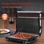 Versatile electric grill and panini press in silver – product gallery image 5