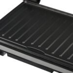 Versatile electric grill and panini press in silver – product gallery image 14
