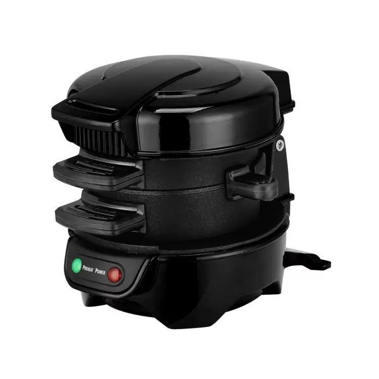 V1341-ZY-M22LX289-BLACK-00.jpg Black electric burger and sandwich maker for home – main product image