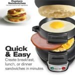 Black electric burger and sandwich maker for home – product gallery image 3