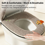 Red USB-powered heated toilet seat cover set – product gallery image 5