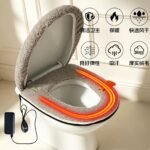 Red USB-powered heated toilet seat cover set – product gallery image 7