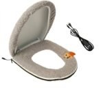 Red USB-powered heated toilet seat cover set – product gallery image 13